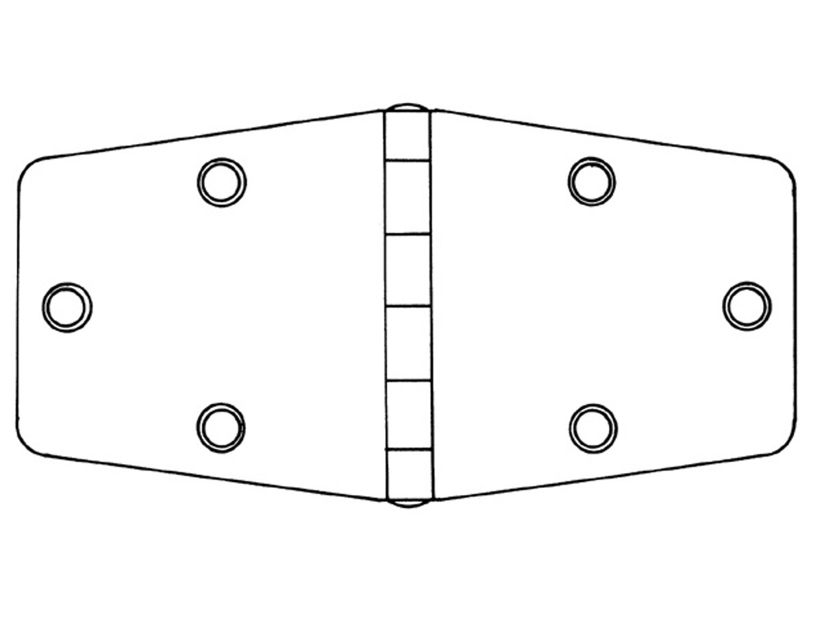 Scharnier rvs 151x74.5x2mm