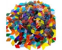 Gekleurde transparante mozaïek steentjes diamantvorm glas 200 stuks mozaïek steentjes voor hobby knutselen en decoratie mix kleuren glas stukjes voor mozaïek projecten