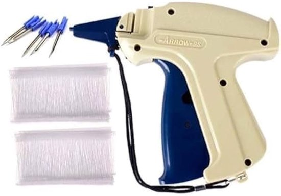 Textieltang - Aanschiettang - Kledingtang - Kleding labelen - Prijstang - Labelmaker - Tang voor kledinglabels - Labels / kaartjes aan kleding vastmaken - Set van 5 naalden & 1000 riddersporen - Jonyx