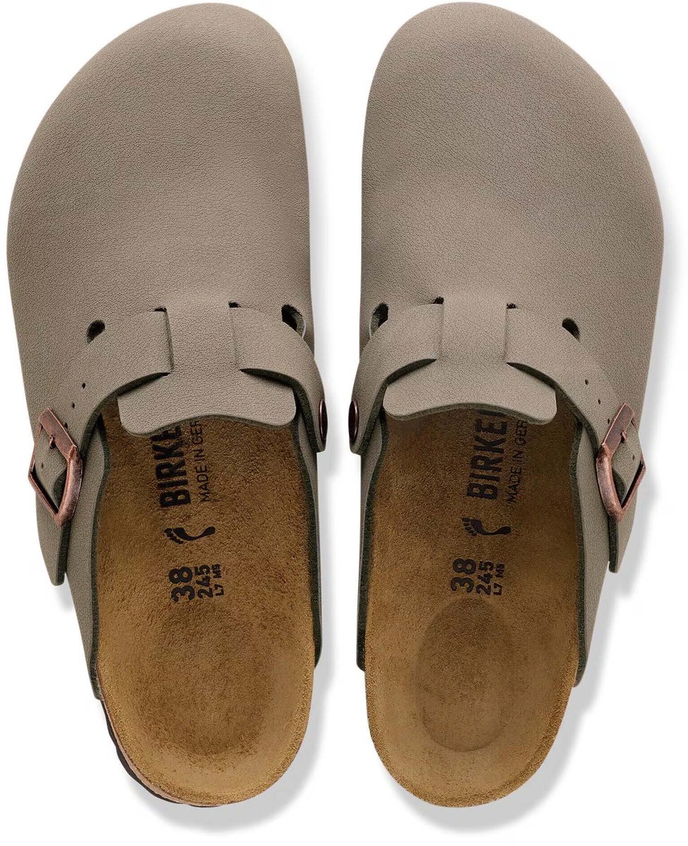 Birkenstock Boston Birkibuc Slippers Fashion Wear Volwassen Grijs