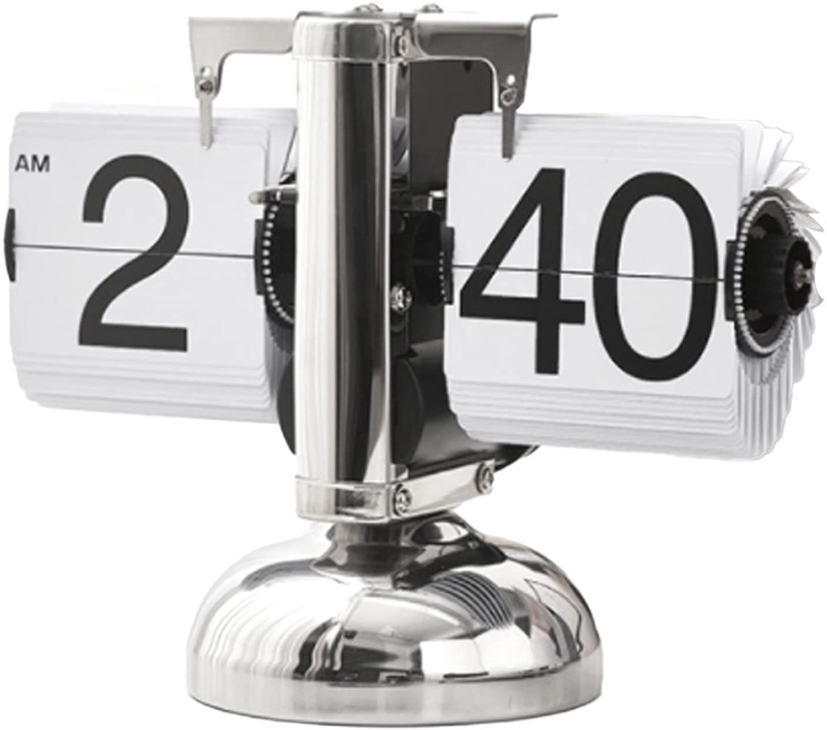 Retro Flip Clock - Digitale Tafelklok met Quartz Beweging - Stijlvolle Decoratie voor Woonkamer en Kantoor (Wit)