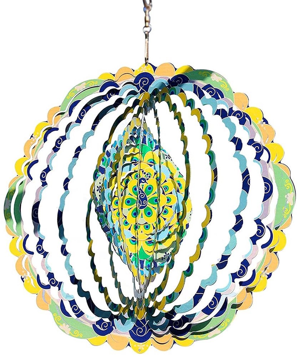 Allecto - 3D Windspinner - Tuindecoratie - Roestvrijstaal - Pauw Rotatie - Tuinaccessoire - Buitenleven - Decoratief