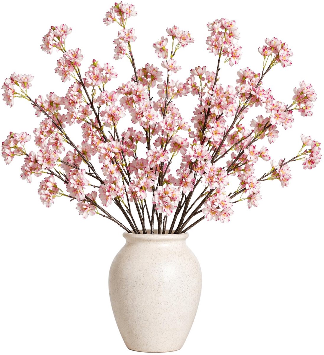 Mica Decorations Kunstbloem Bloesem Floral - 10x - H106 cm - lichtroze - kunststof - stelen kunstbloemen - boeket - bloemetjes