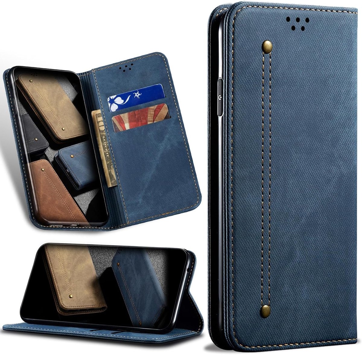 Leren Wallet Case met Kaartsleuven en Magnetische Sluiting voor OnePlus 15, Kickstand Functie en Bescherming