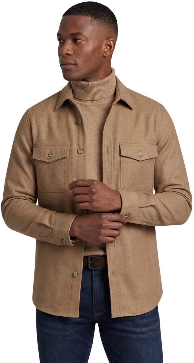 Gant overshirt knopen camel wol