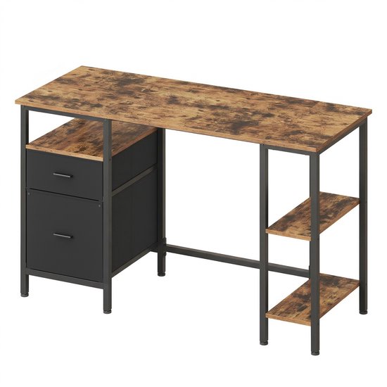 VASAGLE - Bureau - Met 3 Opbergvakken - 2 Lades - Modern Design