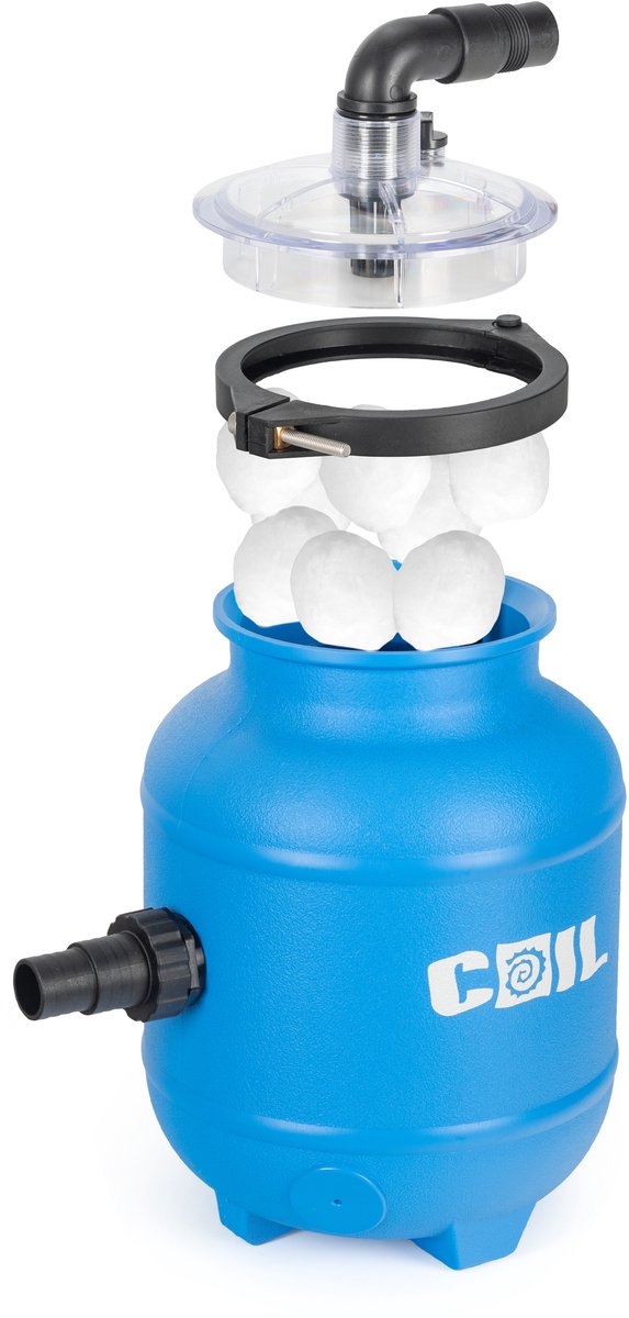 COIL Zandfilterpomp 4000 l/u (100W) – Inclusief Aqualoon filterballen 320g – Zwembadpomp tot 15 m³ – 32 mm aansluiting – foto 4