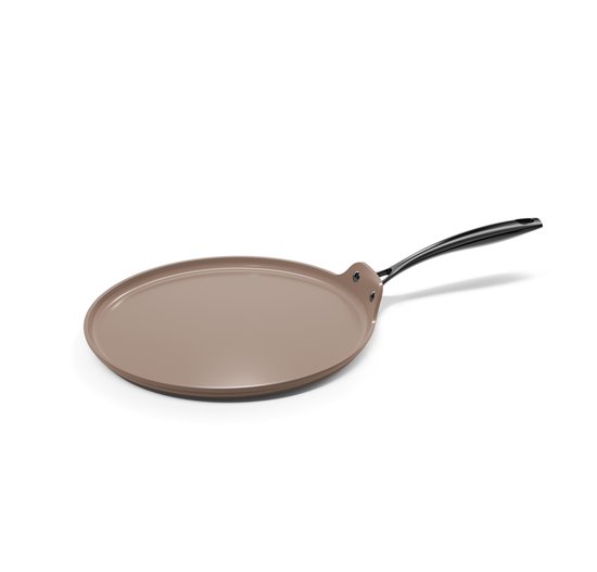 Cook & Pan Pannenkoekenpan Ø 28 cm Taupe - PFAS vrij - Alle Warmtebronnen - Cool Touch Handgreep - Pannenkoeken Pan met 7 jaar Garantie - Krasbestendige Anti Aanbaklaag - Vaatwasserbestendig - Gas, Inductie, Elektrisch, Oven