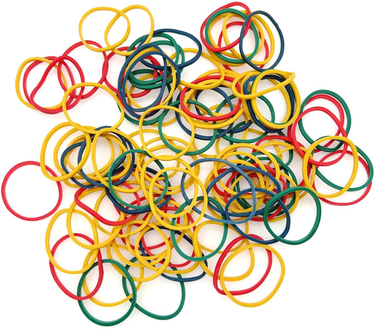 Allecto - Gekleurde Elastieken - Robuuste Stretchbanden - 25 mm x 1,5 mm - Voor Kantoor en School - 100 Stuks - Ideaal voor Thuis