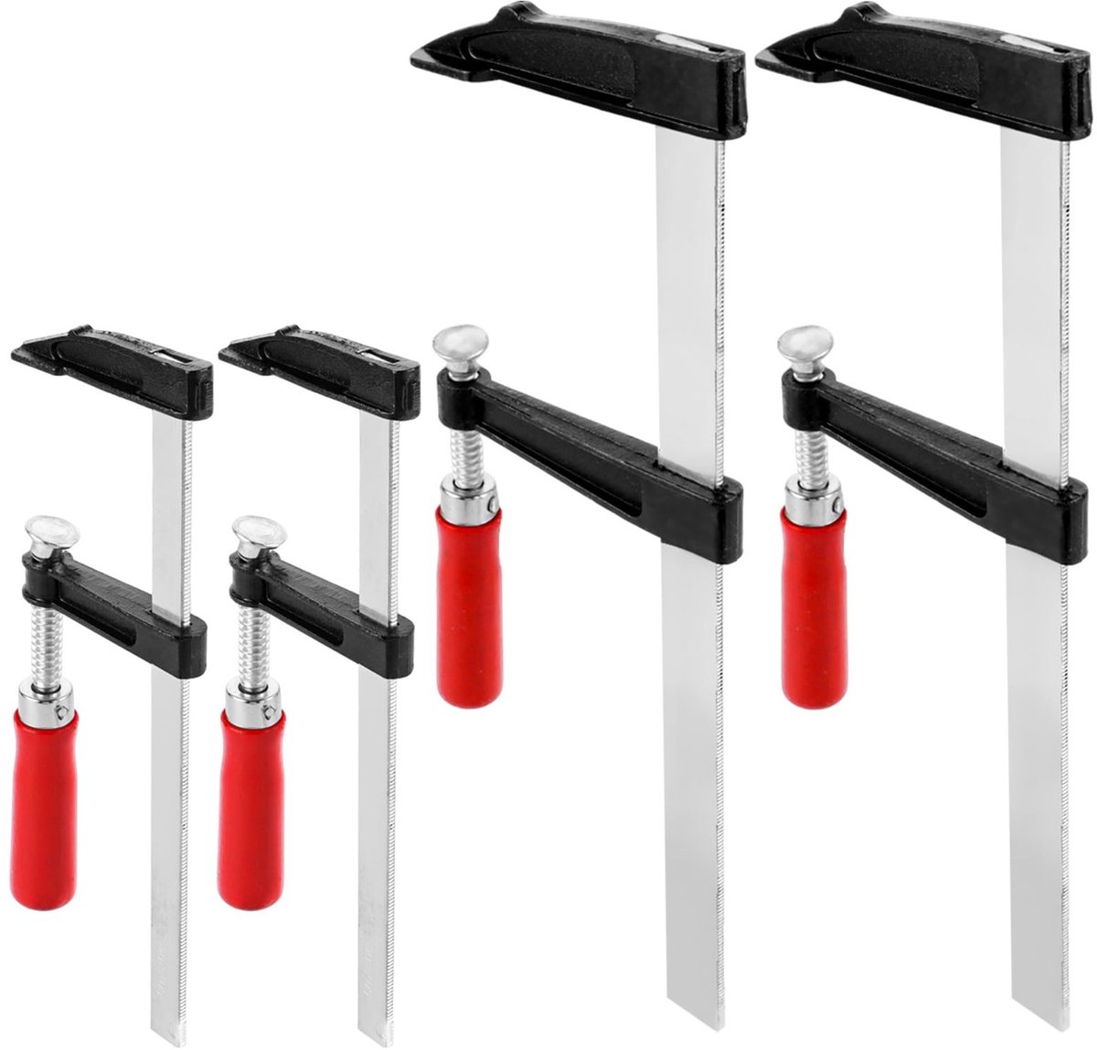 Allecto - Schroefklemmen Set - Houtbewerking - Antislipgreep - Meerkleurig - F-klemmen - Handgereedschap - Geschikt voor DIY - 4 Stuks