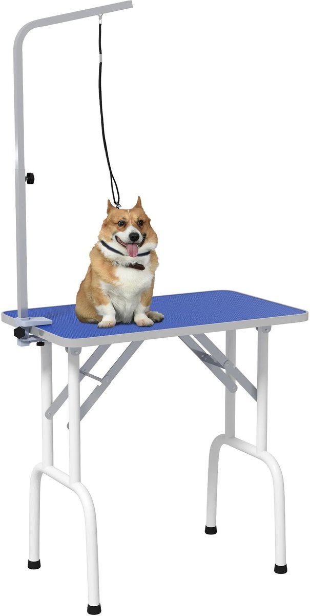 MakkelijkMooi Hondenverzorgingstafel - Trimtafel - Opvouwbaar & Stevig - Antislip Werkblad - Verstelbare Arm met Riem tot 30 kg