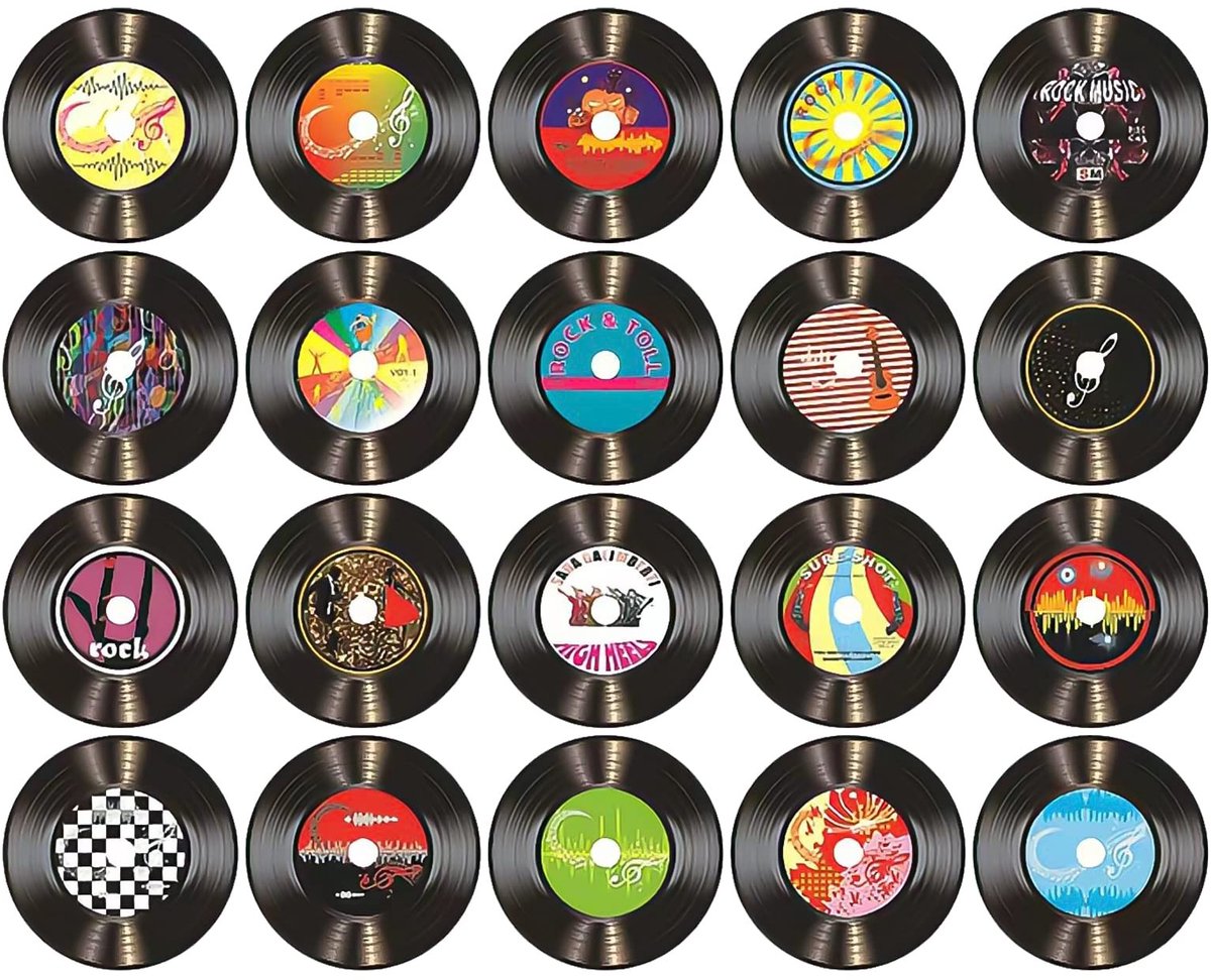 VT Goods - Vinyl Record Decoratie - Retro Muurdecoratie - 20 Stuks - Esthetisch Voor Cafe Home Party - Zwart - Unieke Wandversiering - Geschikt Voor..