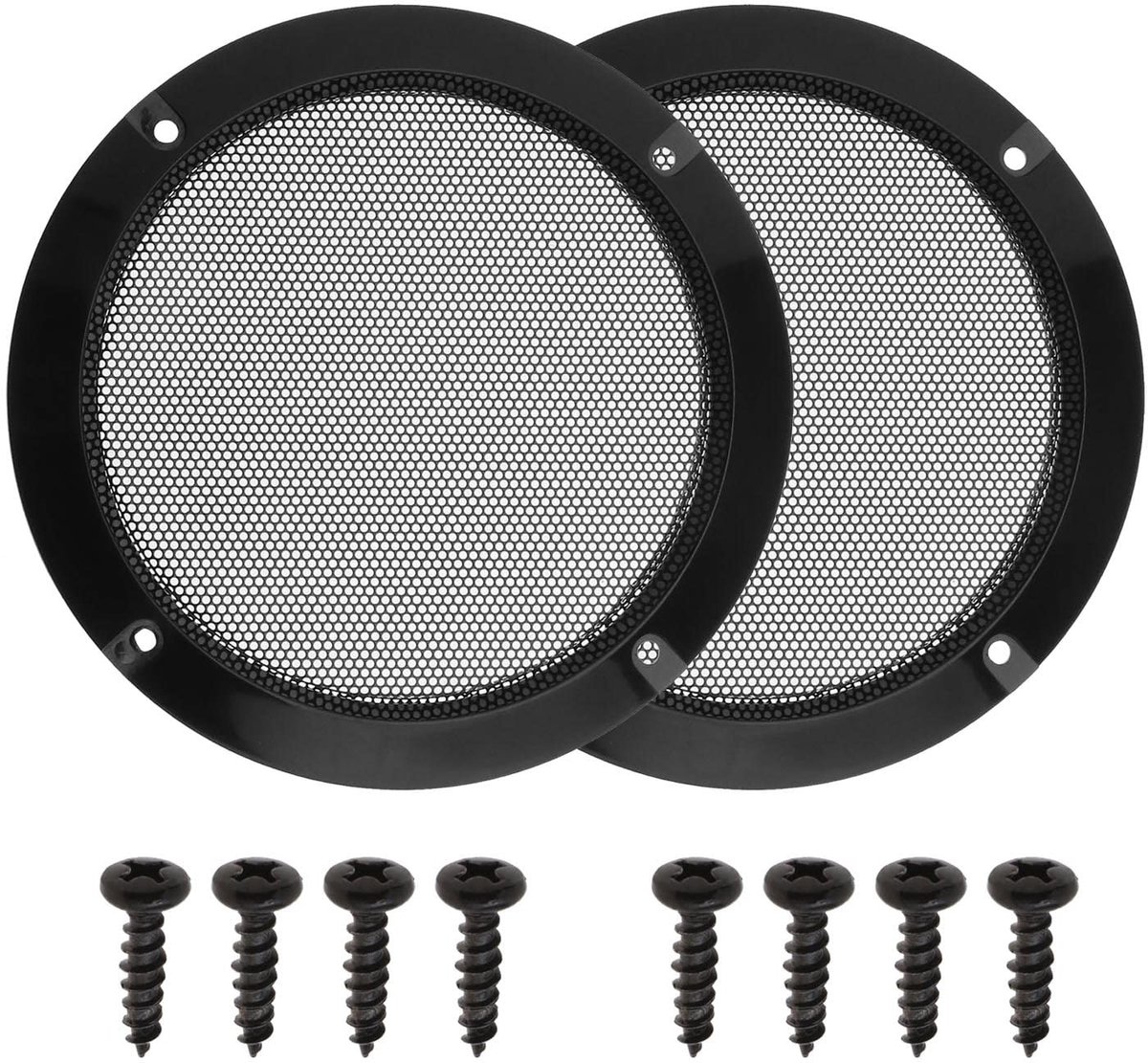 ONF3 - Luidspreker Grille - Beschermhoes voor Auto Subwoofer - Zwart - Decoratie Cover - Bevestigingsschroeven inbegrepen - Geschikt voor 5 Inch...
