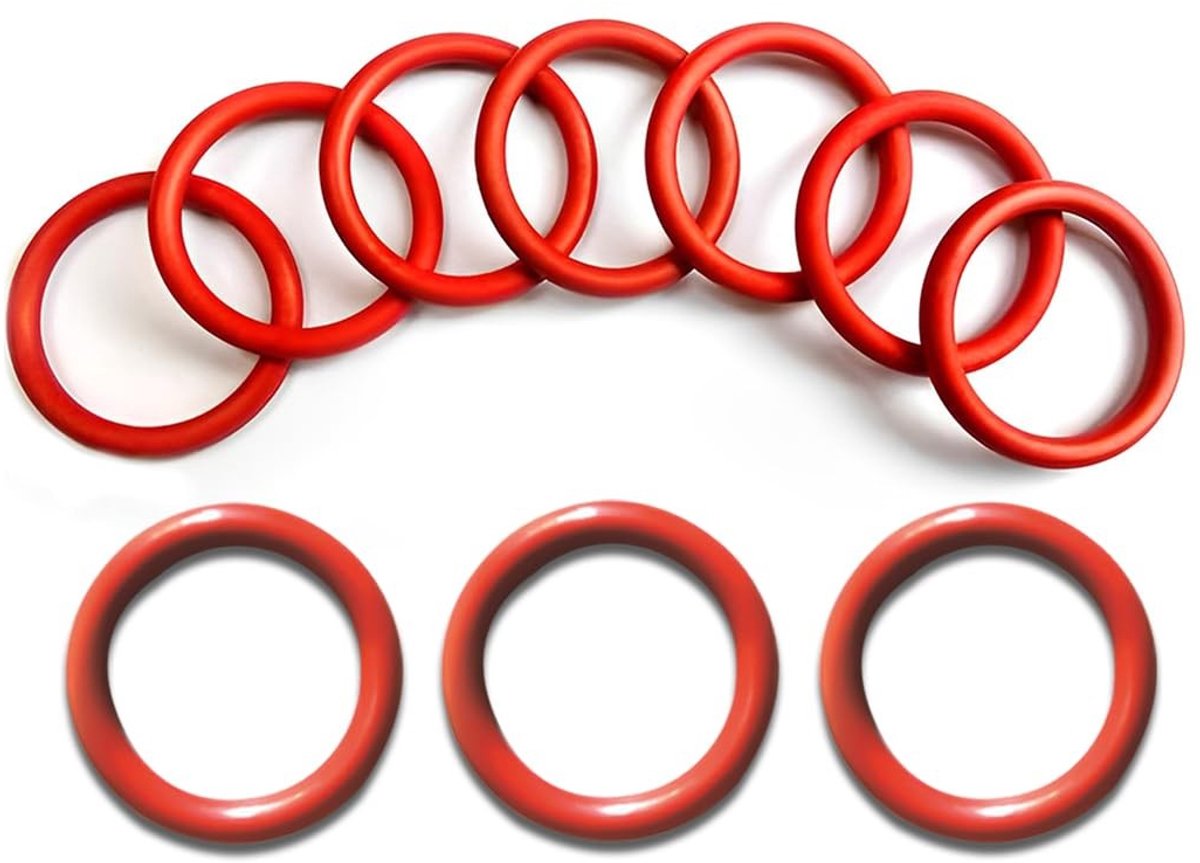 Vt products - Rubber afdichting - O-ringen - Temperatuurbestendig - Rood - Afdichtingen voor auto - 21 mm x 3 mm - Geschikt voor SUV