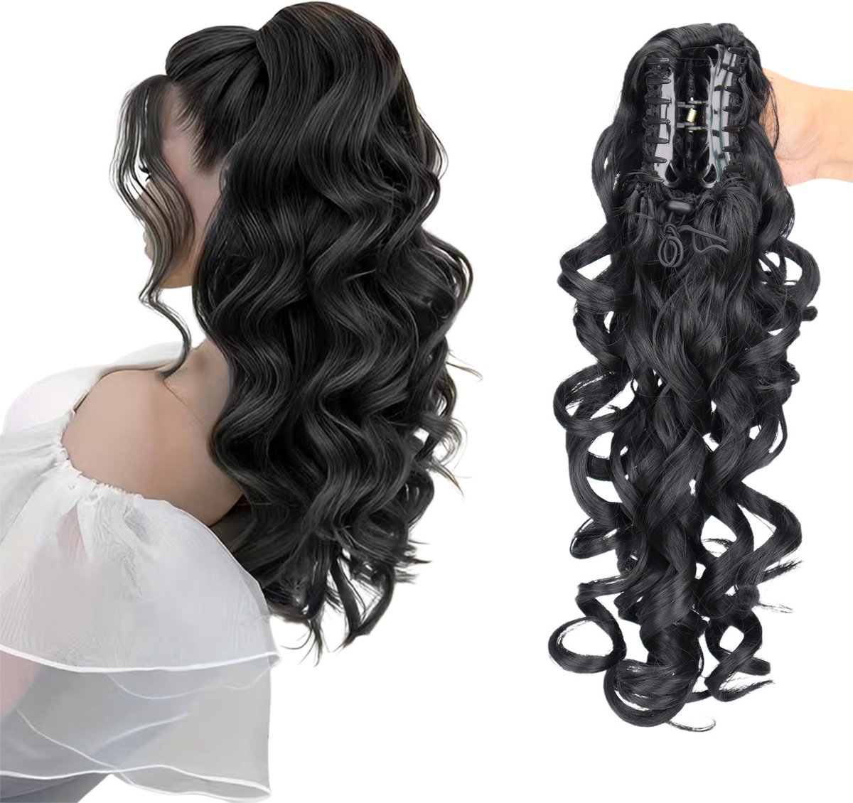 Topmelon Clip In Hairextensions - Ponytail Extensions - Extensions clips- Brazilian Paardenstaart Extension - Haarverlenging - Haarstuk - 40cm
