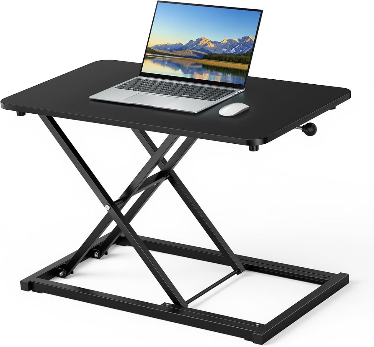 Bureauconverter Zwart - Zit Sta Bureau - Ergonomisch Werken - In Hoogte Verstelbaar - 60 x 34 cm
