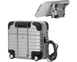 kwmobile Koptelefooncase met kofferdesign voor Apple Airpods 4 – zilver