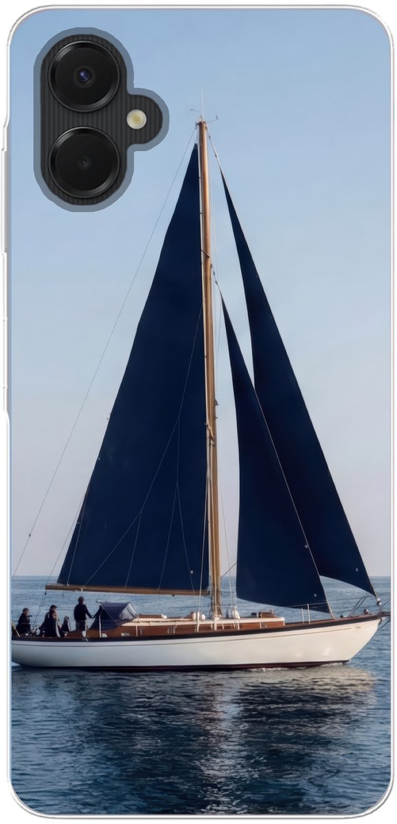 Telefoonhoesje Geschikt voor Samsung Galaxy A06 5G hoesje - Zeilboot - Zee - Blauw - Siliconen Telefoonhoesje Telefoonhoesje
