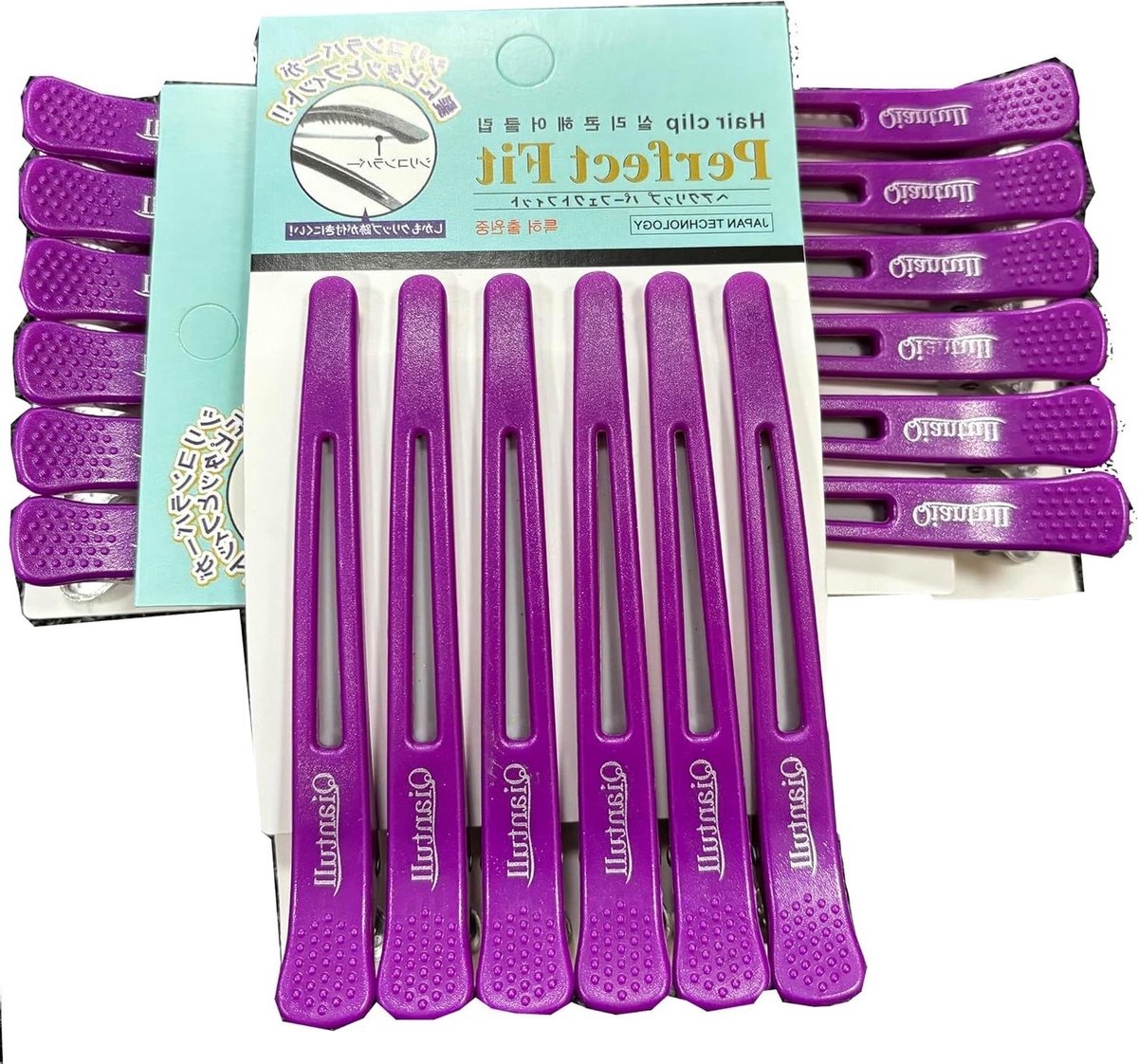 Barber Haarclips - Styling Clips Kappers - Haar Stylen - Met Siliconen Band - 11.5 cm - Paars