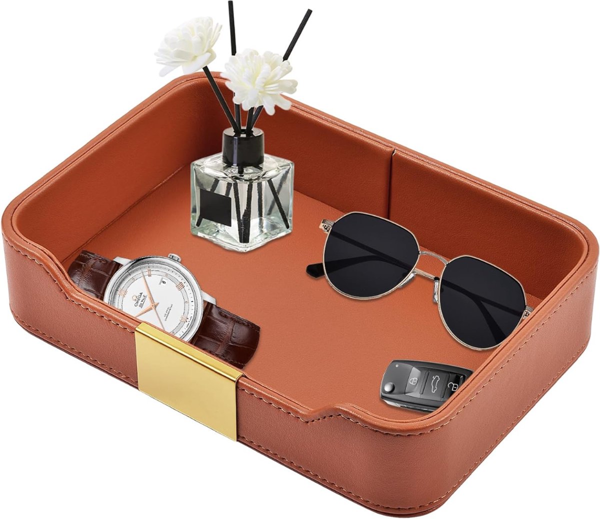 White-Label® Luxe Kaarsenplateau - Decoratief Dienblad - Sierschaal - Oranje