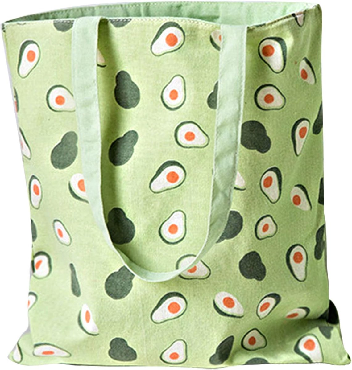Tote Bag - Dubbelzijdige - Geschikt voor Winkelen - Multifunctioneel - 40cm x 36cm (Groene Avocado)
