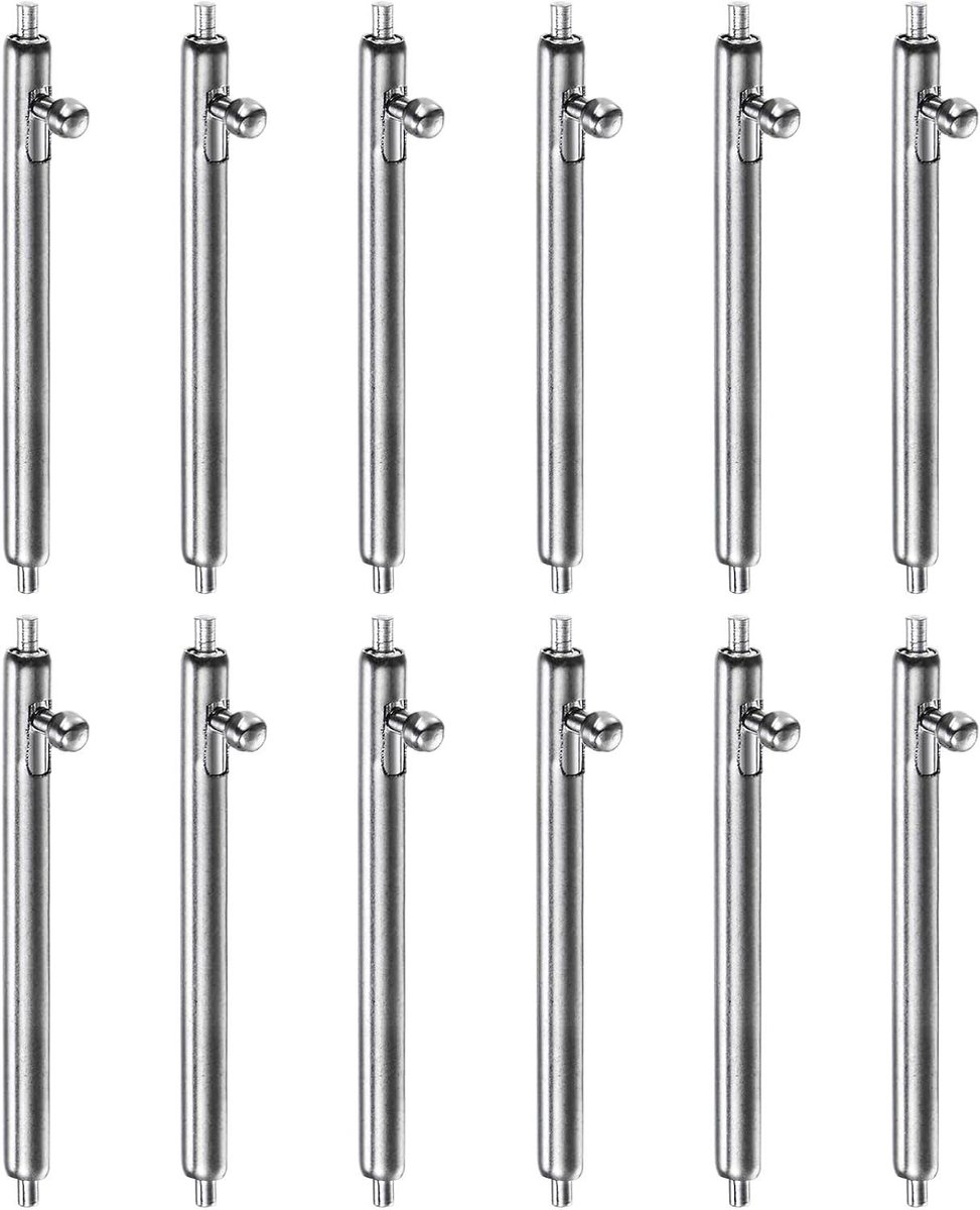 Veerpennen met snelsluiting - Horlogeband pinnen - Horloge reparatie - Roestvrij staal - 18 mm diameter - Zilverkleurig