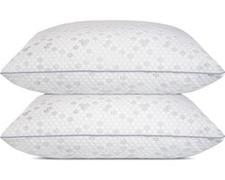 Traagschuim Kussens - Hoofdkussens Bedkussens - Comfortabel Slapen - Versnipperd Schuim Mix - Standaard 2 Stuks - Grijs