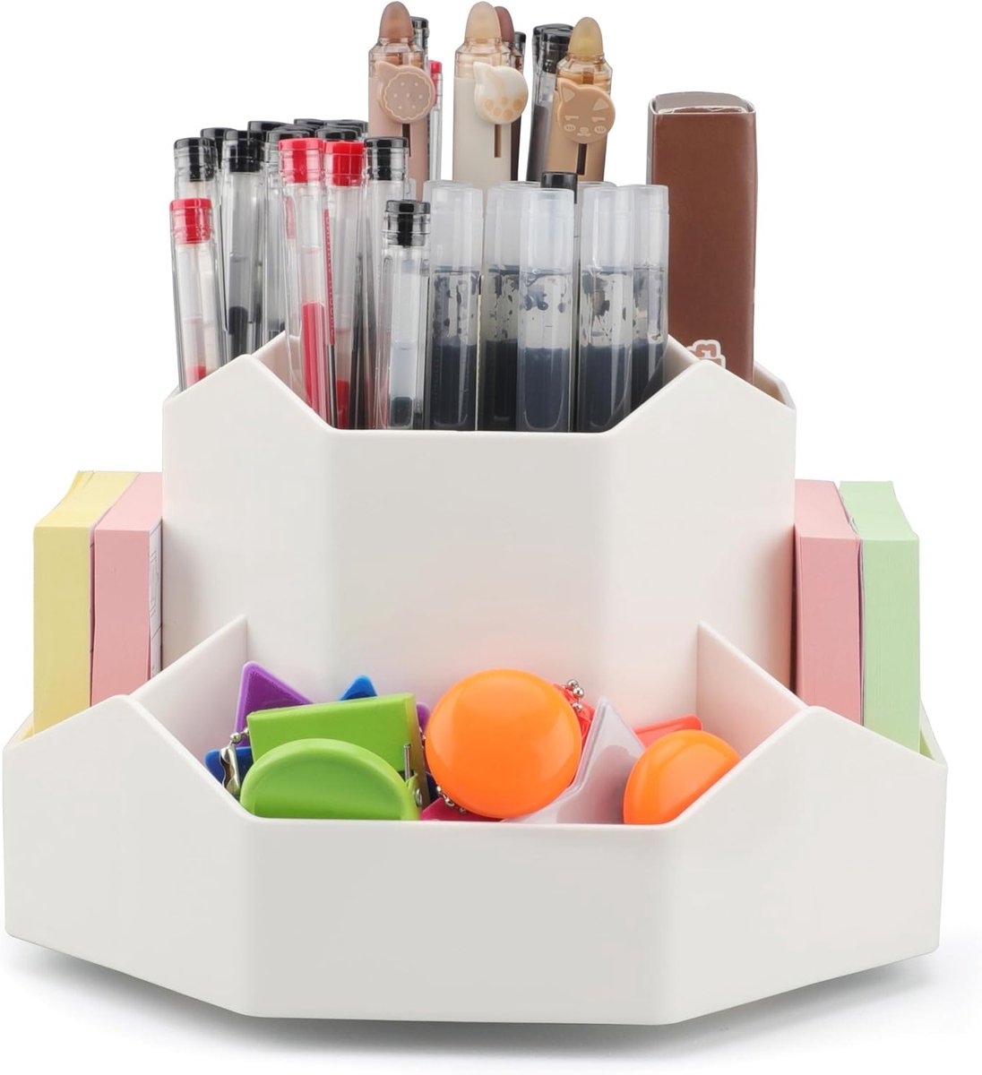 Organiseer je Bureau met een Witte Plastic Pennenhouder - Ideaal voor Kinderen, Bureauopslag en Kasten