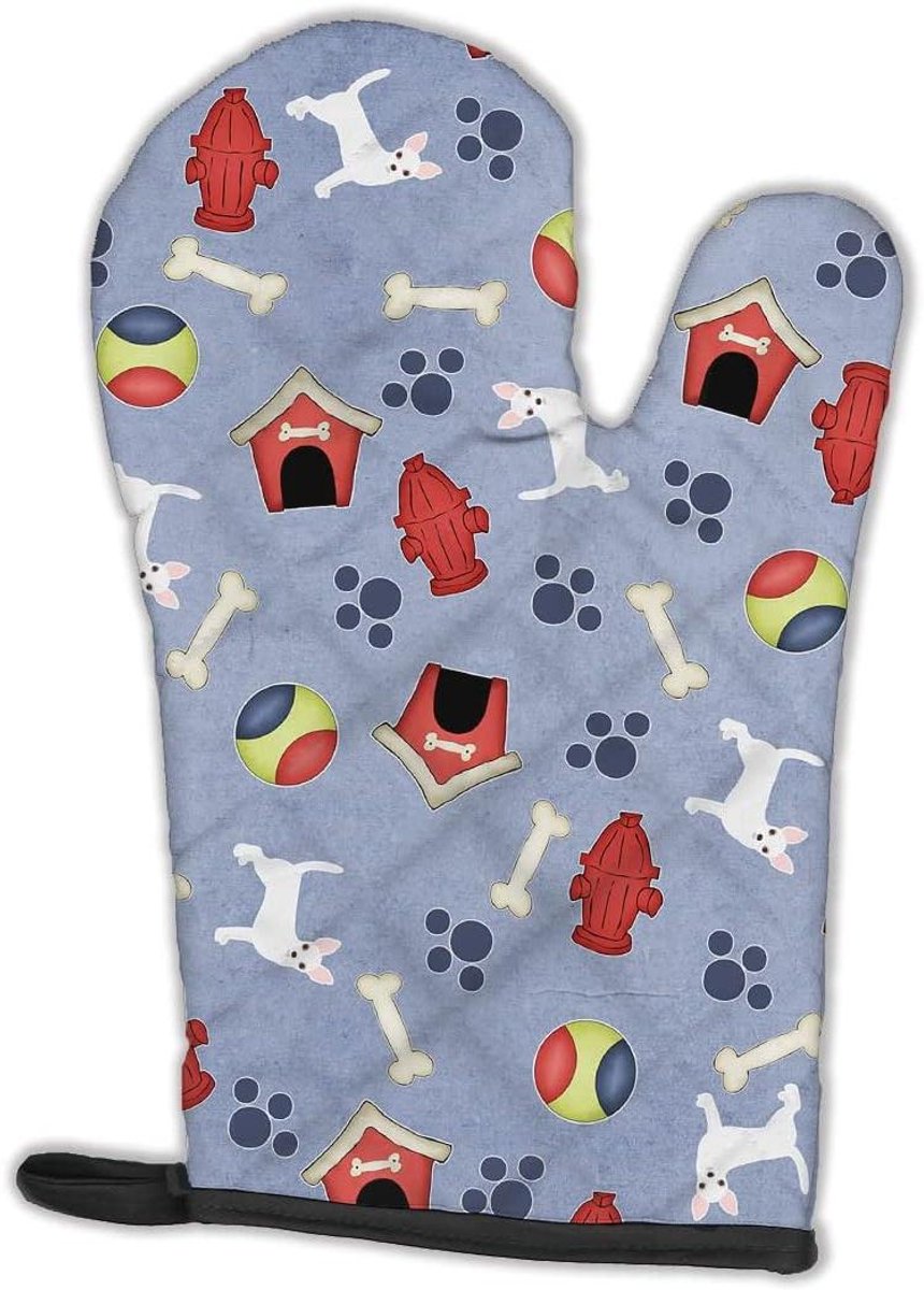 Ovenwant Chihuahua - Keukenhandschoen Hittebestendig - Beschermen handen - Gewatteerde bescherming - 30 cm lang - Wit