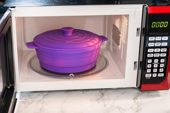 Siliconen Bakerpan - Opvouwbare Pan Stoomkoker - Koken en Opwarmen - Ruimtebesparend Ontwerp - 19 Liter - Paars — afbeelding 5