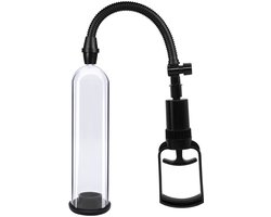 Essentials - Handmatige Penis Pomp met Sleeves - 21 cm - Transparant/Zwart