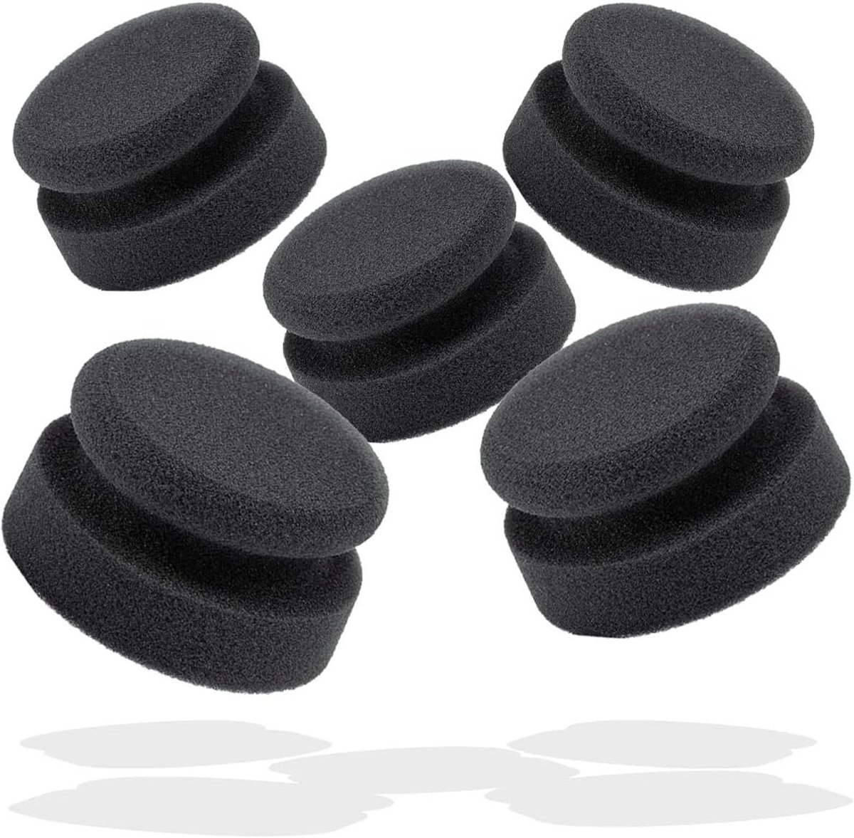 Polijstsponzen - Applicatiesponzen Poetssponges - Handmatig Polijsten - Premium Schuim - Diameter 90 mm - Zwart