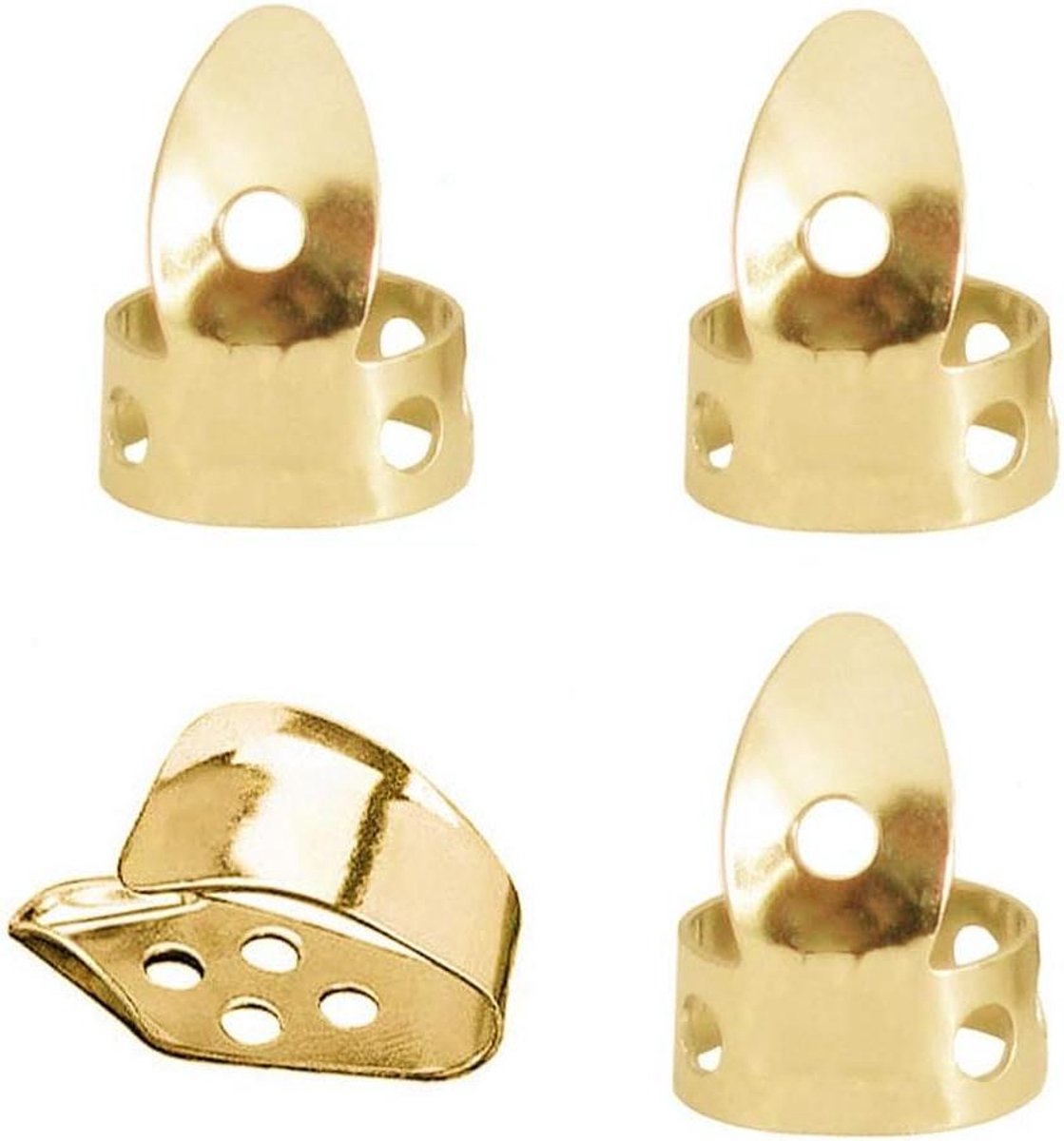 Gitaar Plectrums - Vinger Picks - Muziek Spelen - Roestvrij Staal - 4 stuks - Goud