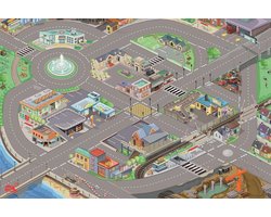 Speelmat Auto - Playmat Racebaan - Kinderen Laten Spelen - Hoge Kwaliteit Vilt - 120x80 cm - Multicolor