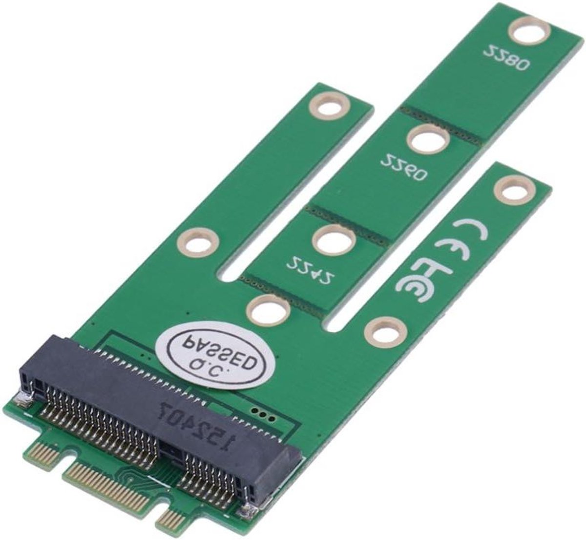 Adapter M.2 NGFF - mSATA naar PCIE - Opslag Uitbreiden - Dubbele Connectiviteit - 50mm - Zilver