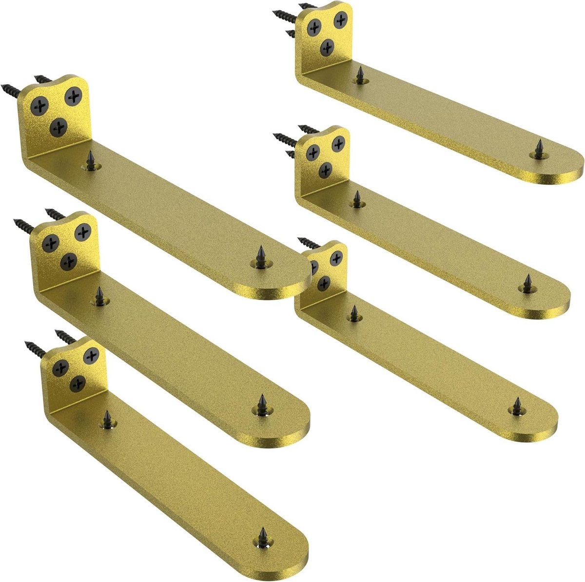 Zwevende plankbeugels - Planksteunen rekken - Planken monteren - Zwaar belastbaar - 20 cm - Goud