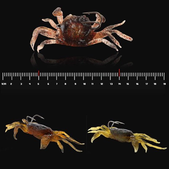 Gesimuleerde Krabaas - Kunstaas Krab - Vissen Zalm Forel - Zeer Levensecht - 2 stuks - Willekeurig — afbeelding 5
