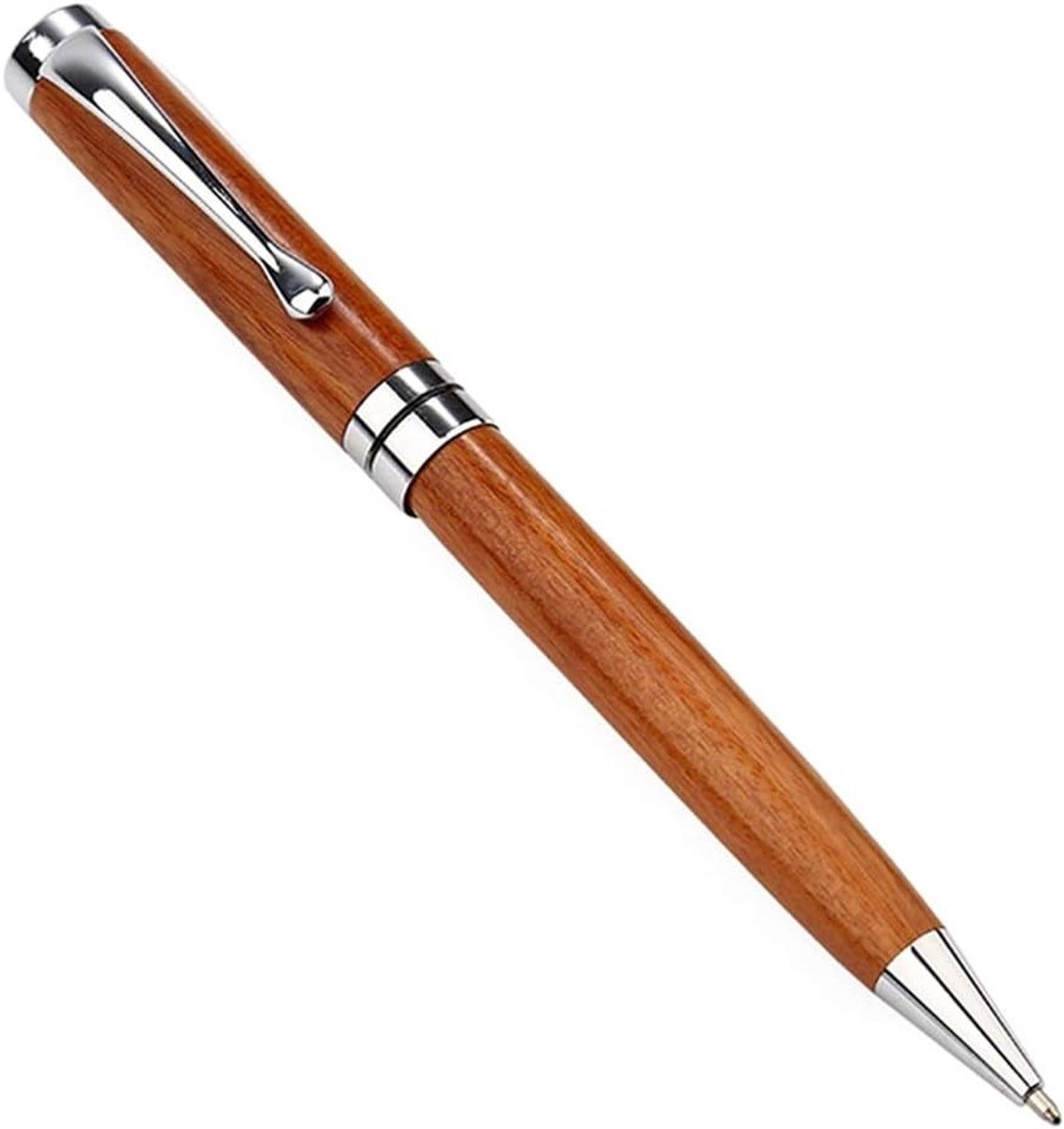 Elegante Houten Balpen met Draaimechanisme, Perfect voor School, Kantoor en Zakelijk Gebruik