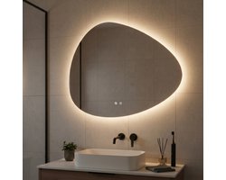 TM Loft Mirror - Badkamerspiegel met verlichting - Organisch - 3 Licht standen - Anti-Condens - 60x80 cm