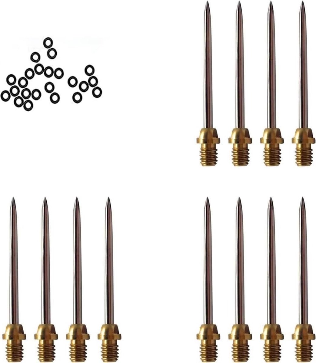 Dartpunten Set - Stalen Pijltjes - Darten Verbeteren - Verwisselbare Tips - 28 mm - Goud Zilver