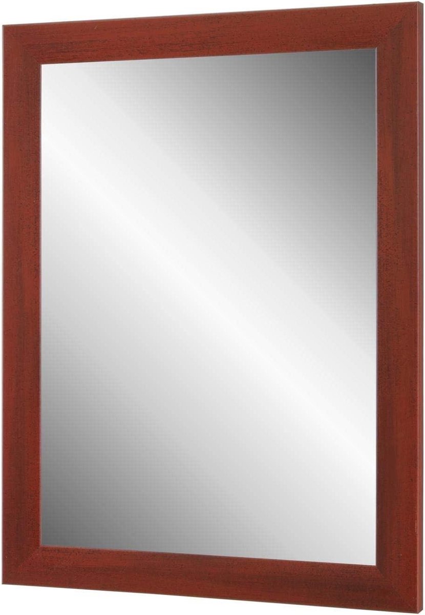 Wandspiegel Ingelijst - Spiegel op Maat - Ophangen in Huis - Handgemaakt in Duitsland - 100 x 30 cm - Rood