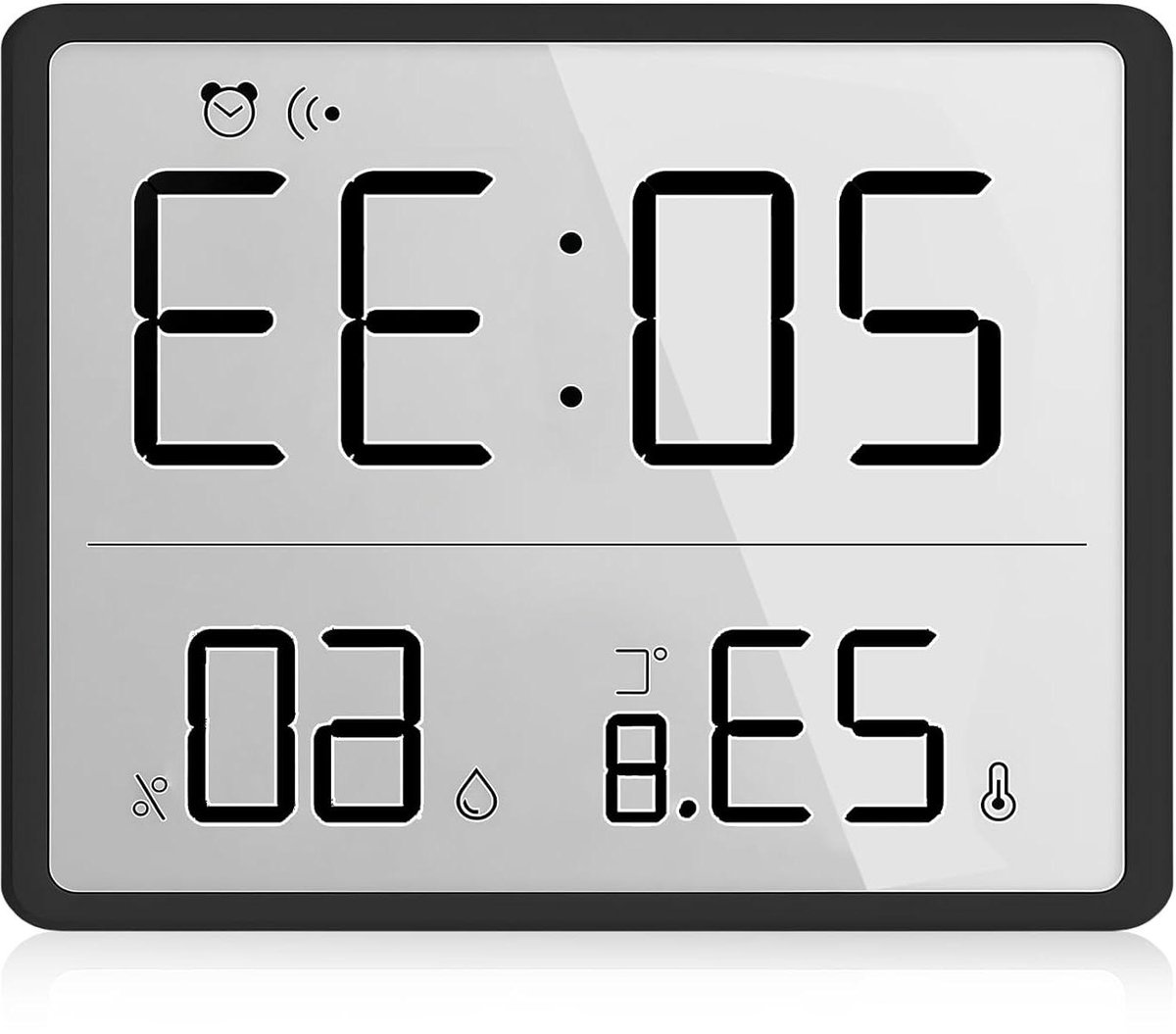 Digitale Wekker - Klimaatmeter Klok - Binnenklimaat Monitoren - Magnetische Bevestiging - 10 x 10 x 8 cm - Zwart