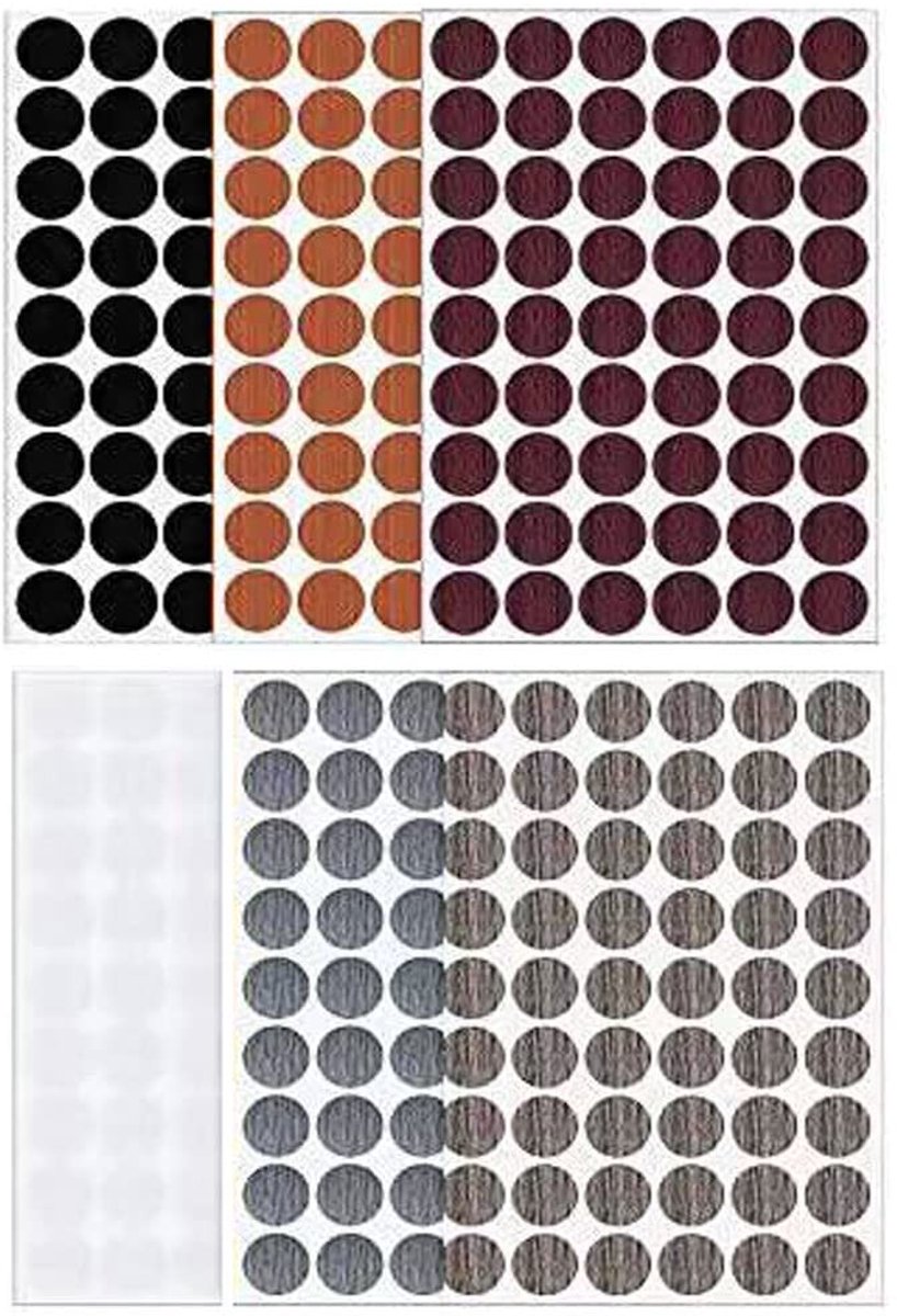 Store_8 - Schroef Gat Covers - PVC Zelfklevend - Bescherming voor Meubels - 21 mm Diameter - Stofdichte Sticker - 324 Stuks
