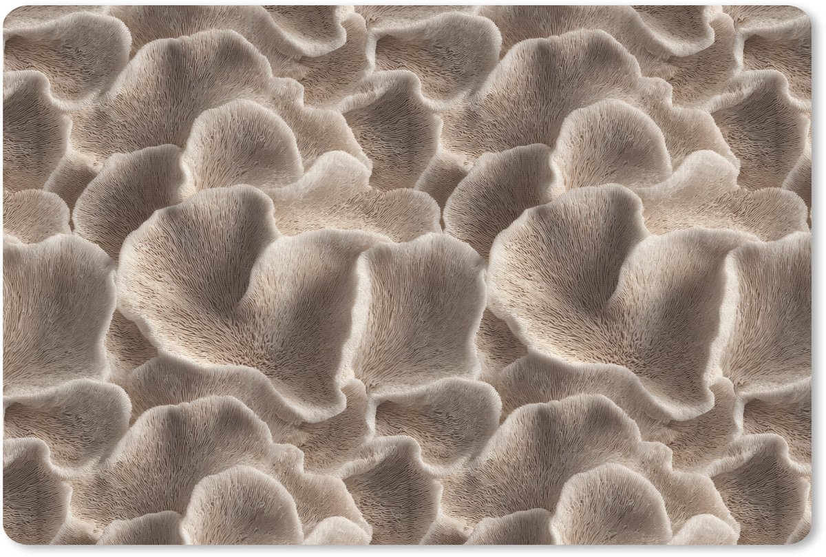 Muismat 13x8 cm - Mousepad Waaiervorm - Beige - Vezel textuur - Muismatten