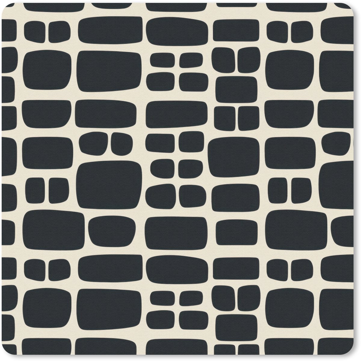 Muismat 30x30 cm - Mousepad Modern - Organisch - Zwart - Muismatten