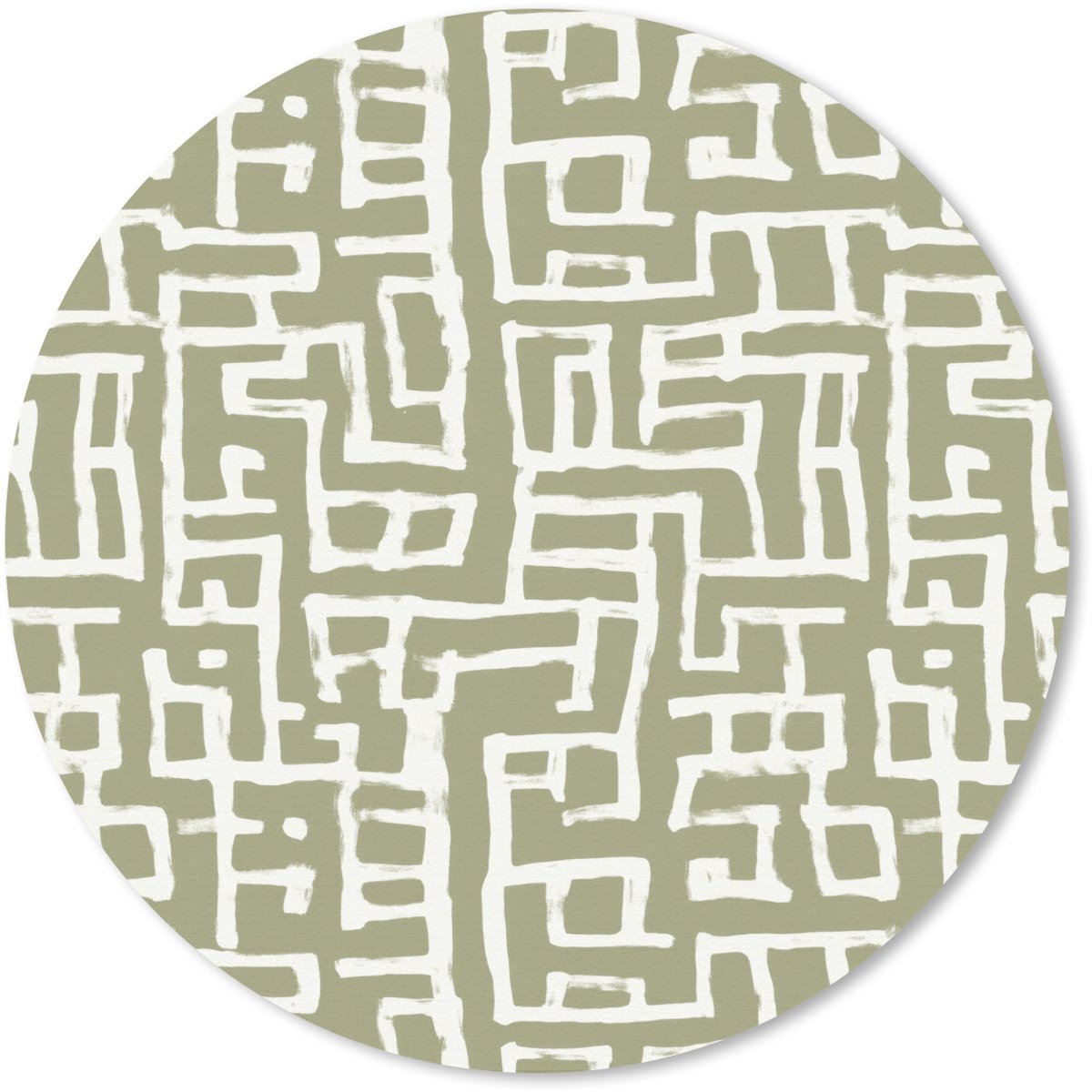 Muismat rond 40x40 cm - Mousepad Grafisch - Patroon - Groen - Ronde muismatten