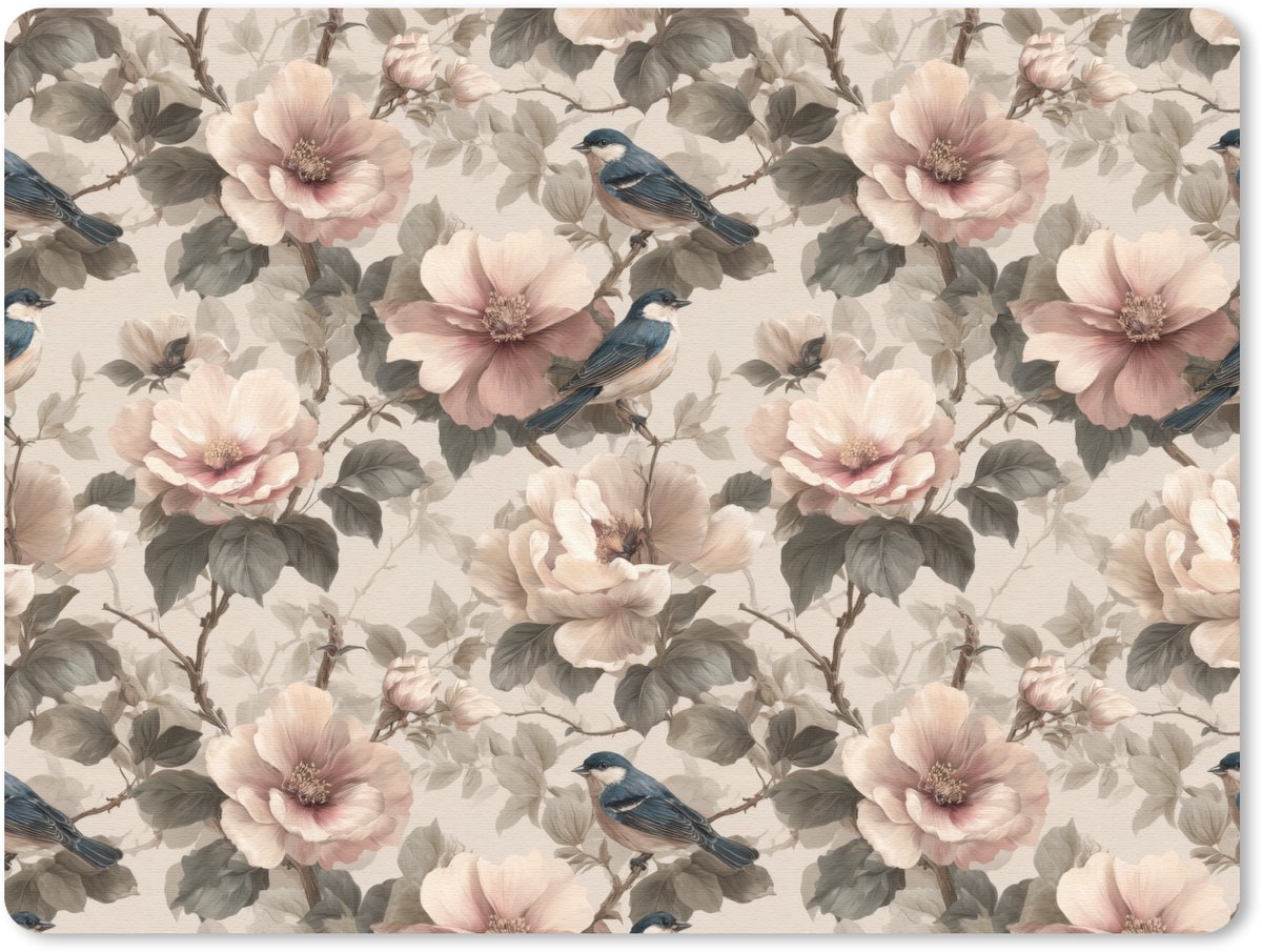 Muismat 12x10 cm - Mousepad Klassiek - Vogels - Kleurrijk - Muismatten