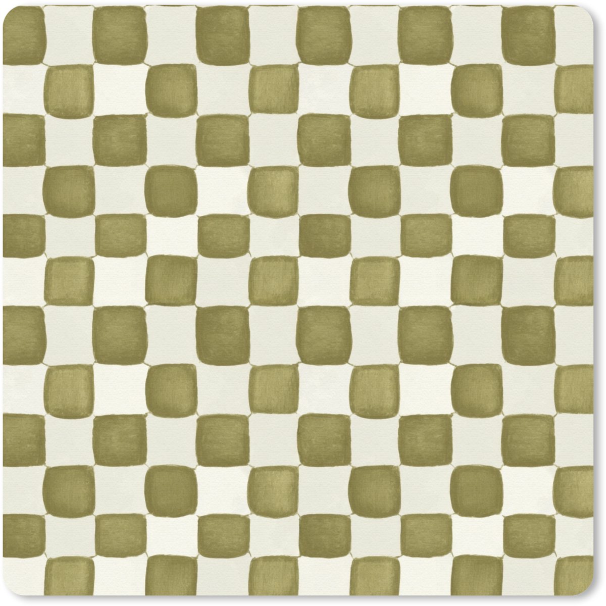 Muismat 20x20 cm - Mousepad Schaak - Patroon - Groen - Muismatten