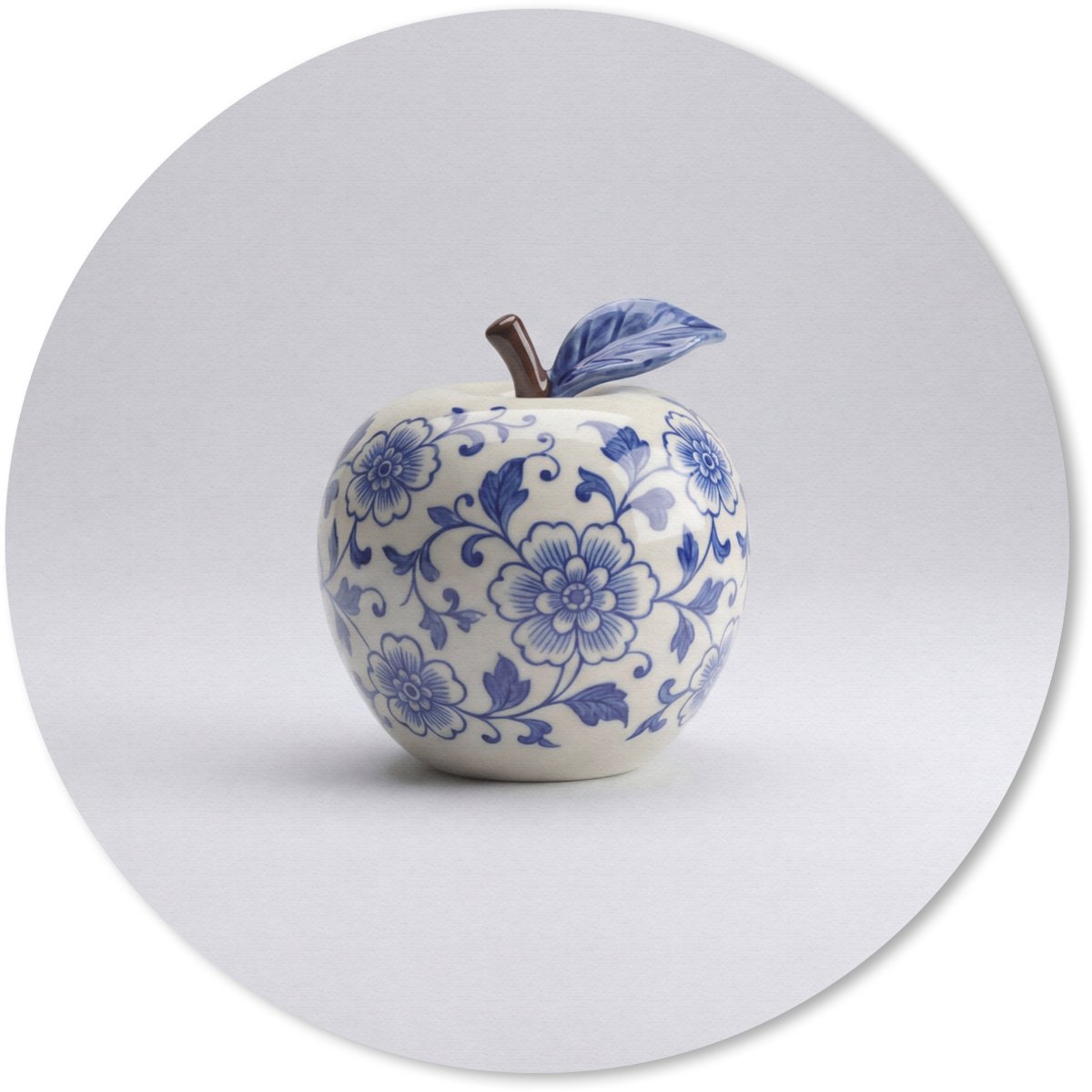 Muismat rond 30x30 cm - Mousepad Appel - Blauw - Klassiek - Ronde muismatten
