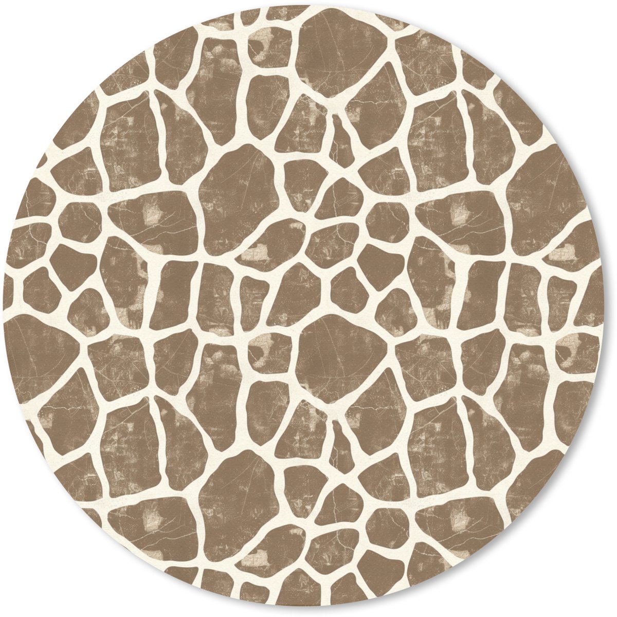 Muismat rond 40x40 cm - Mousepad Giraf - Klassiek - Bruin - Ronde muismatten